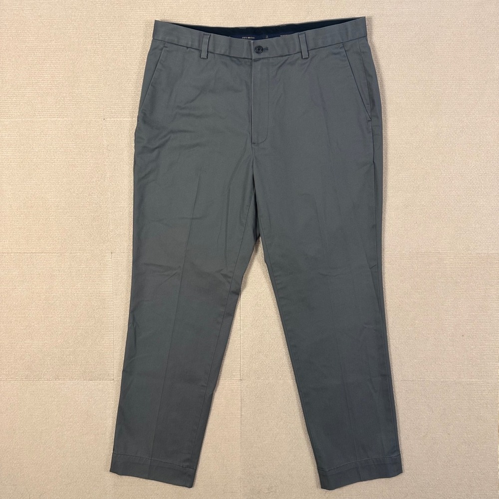 Brooks Brothers Advantage Stretch Chino Pants Mens 34x30 Gray Clark Fit